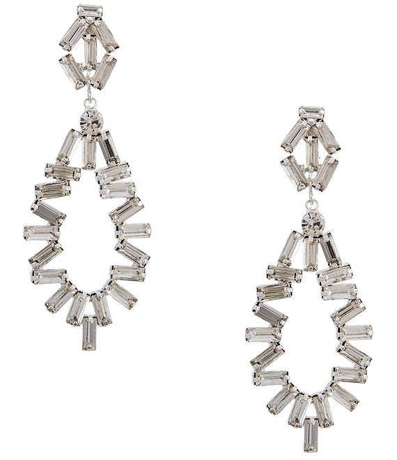 Cezanne Baguette Loop Statement Drop Earrings
