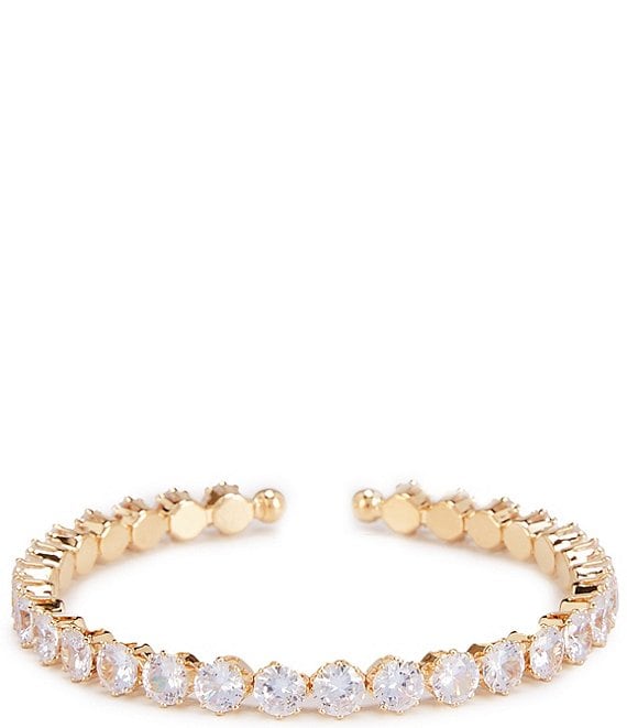 Cezanne Bezel Rhinestone Cuff Bracelet