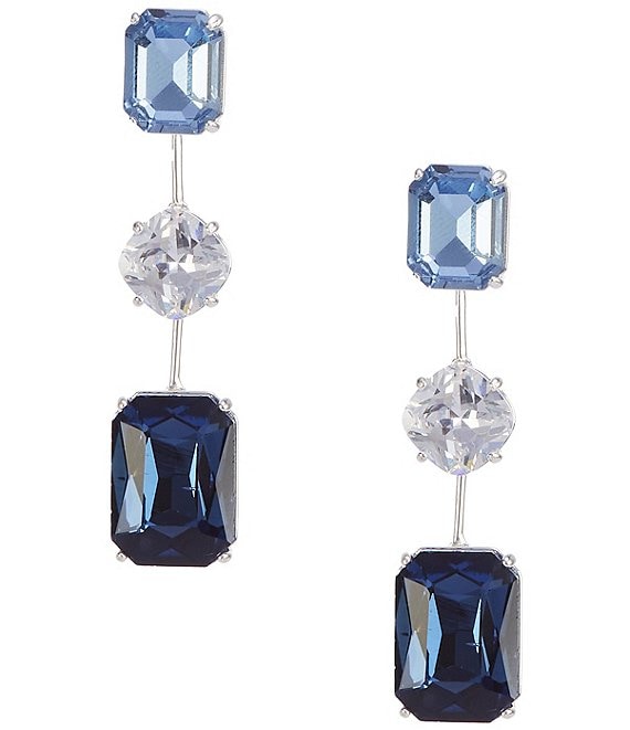 Cezanne Blue Multi Shape Stone Short Linear Earrings
