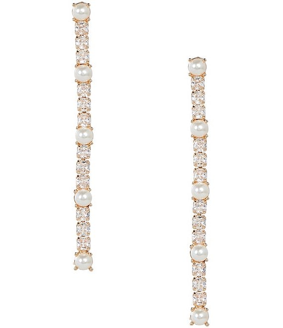 Cezanne Crystal CZ & Pearl Cab Drop Earrings