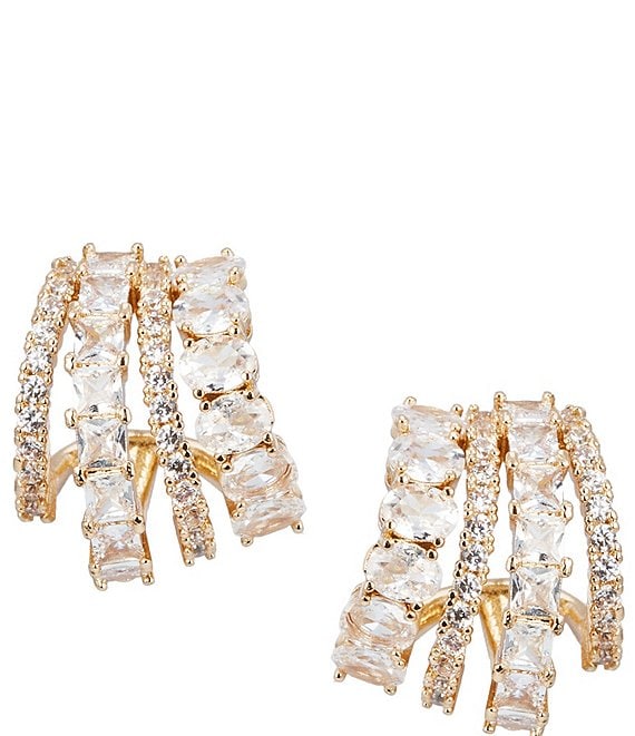 Cezanne Crystal CZ Multi Shape Hoop Earrings