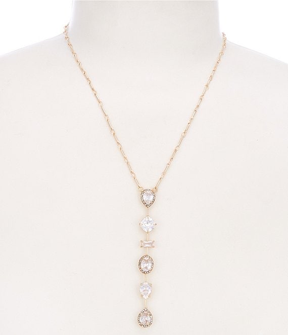 Cezanne Crystal CZ Multi Stone Linear Strand Y-Necklace
