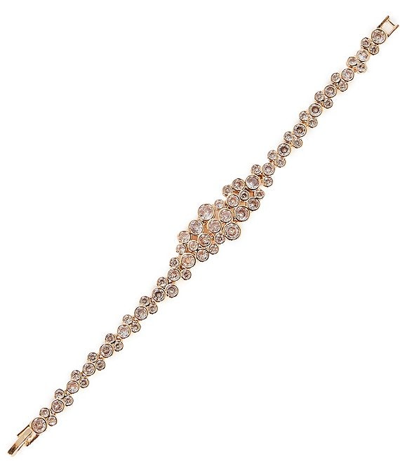 Cezanne Crystal CZ Round Stone Cluster Line Bracelet