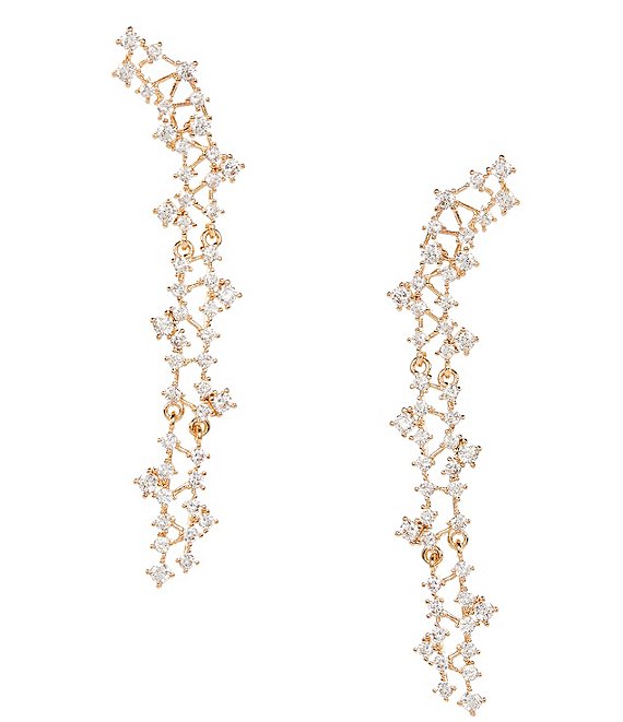 Cezanne Crystal CZ Stone Arced Linear Earrings