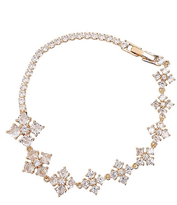 Cezanne Crystal CZ Stone Cluster Graduating Line Bracelet