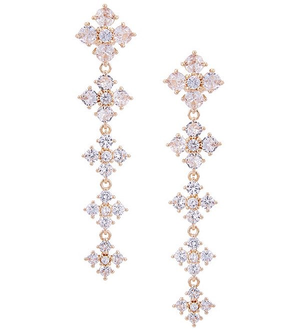 Cezanne Crystal CZ Stone Cluster Graduating Short Linear Earrings