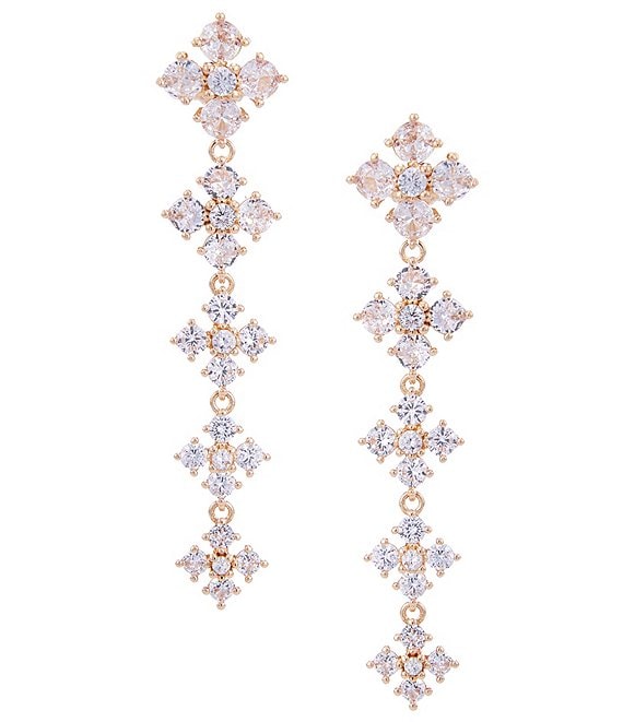 Cezanne Crystal CZ Stone Cluster Graduating Short Linear Earrings