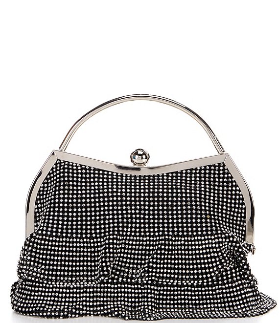 Cezanne Crystal Mesh Ruffle Top Handle Clutch Dillard's