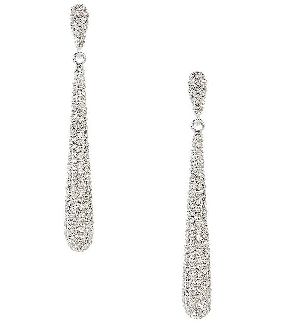 Cezanne Crystal Pave Domed Stick Drop Earrings