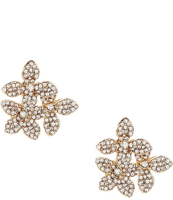 Cezanne Crystal Pave Flower Cluster Stud Earrings