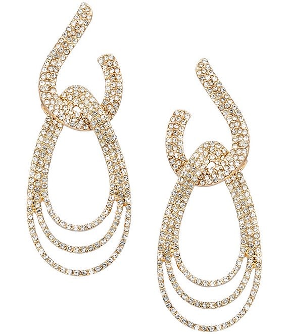 Cezanne Crystal Pave Orbital Teardrop Drop Earrings