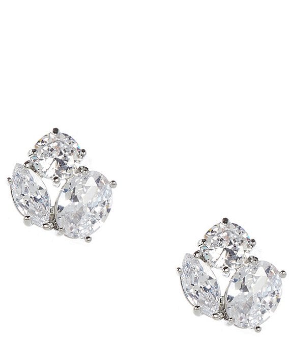Cezanne Crystal Stone Cluster Stud Earrings