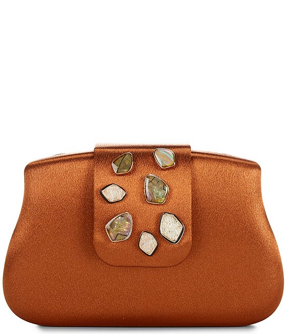 Cezanne Jackie Stone Handle Minaudiere Clutch