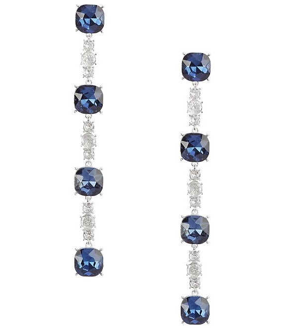 Cezanne Montana Square & Round Stone Linear Earrings