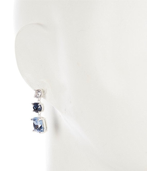 Cezanne Multi Blue Toned Stone Cubic Zirconia Linear Earrings
