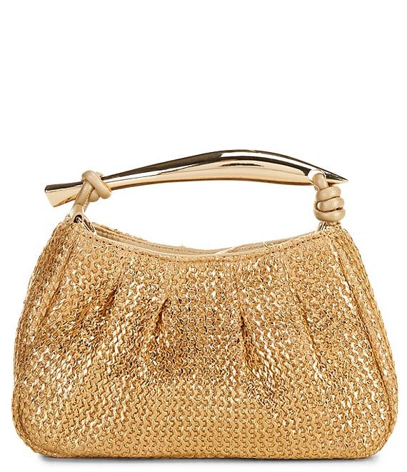 NY BACH 7CW GP 美品！ Cezanne Organic Handle Metallic Top Handle Clutch | Dillard's