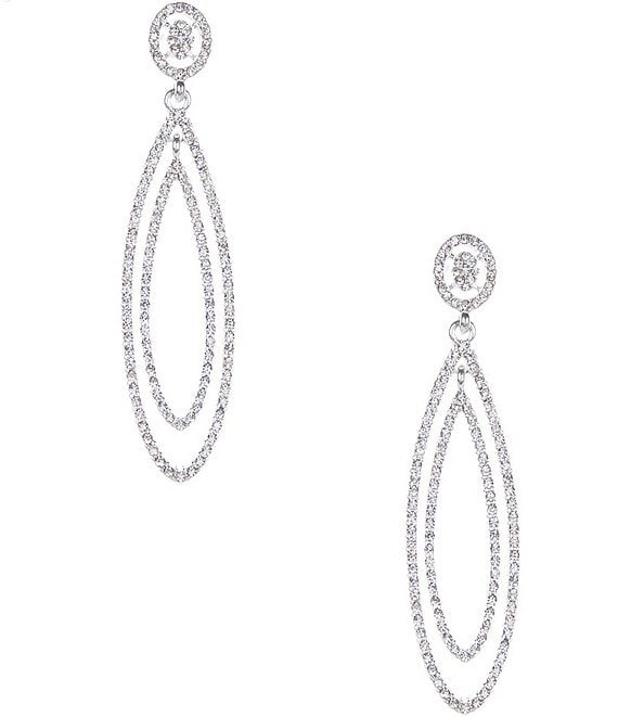 Cezanne Pave Metal Double Drop Earrings | Dillard's