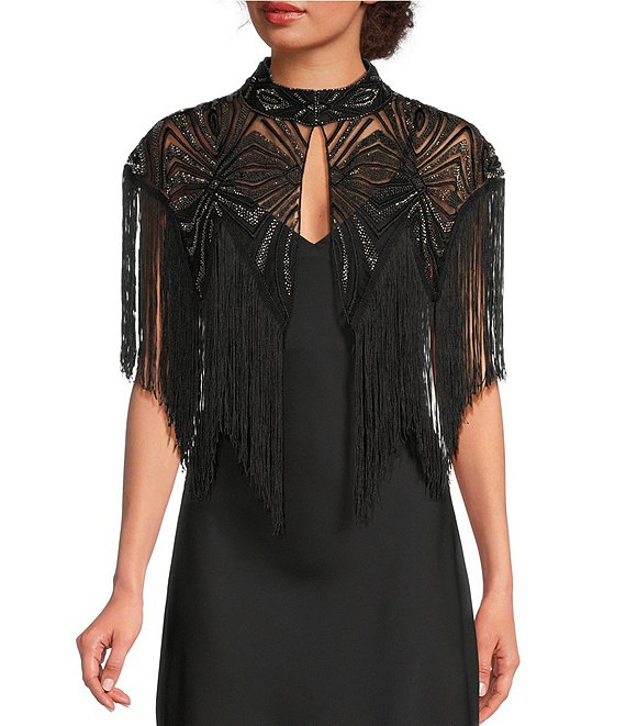 Cezanne Sequin Fringe Cape