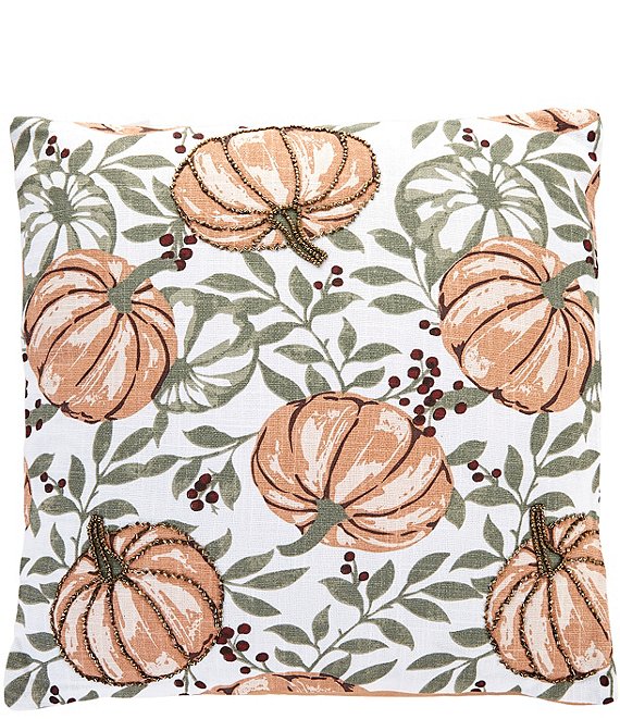 C&F Home Festive Fall Collection Harvest Pumpkin Decorative Square Pillow