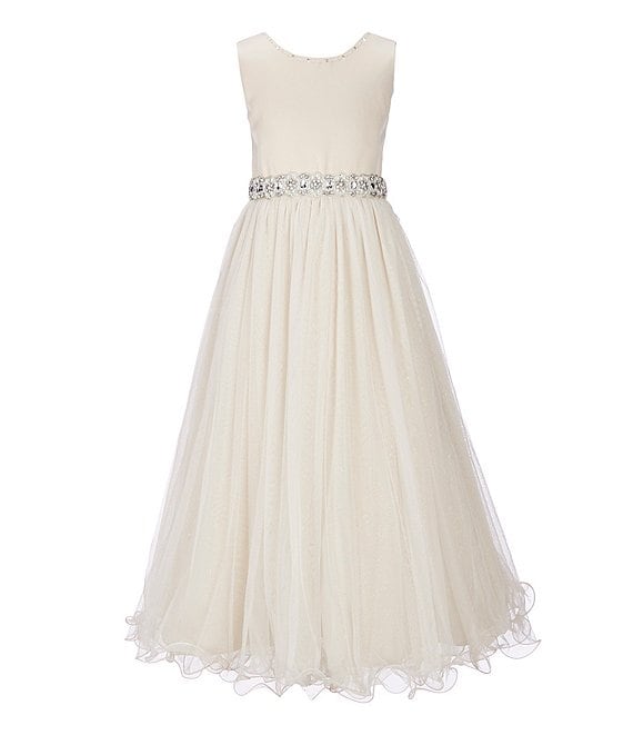 Big Girls Sleeveless Knotted Waist Chiffon Flower Girl Dress Wedding Party  Gowns | eBay