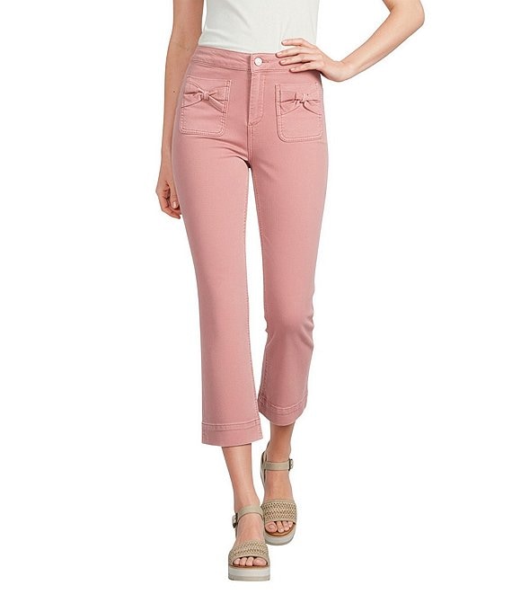 Charlie B. Twill Wide Leg Cropped Bow Pants