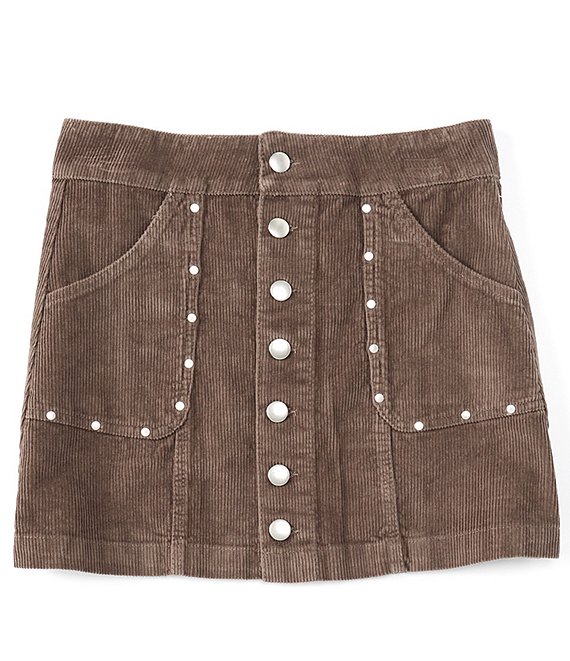 Chelsea & Violet Girls Big Girls 7-16 Mid-Rise Studded Corduroy Mini Skirt