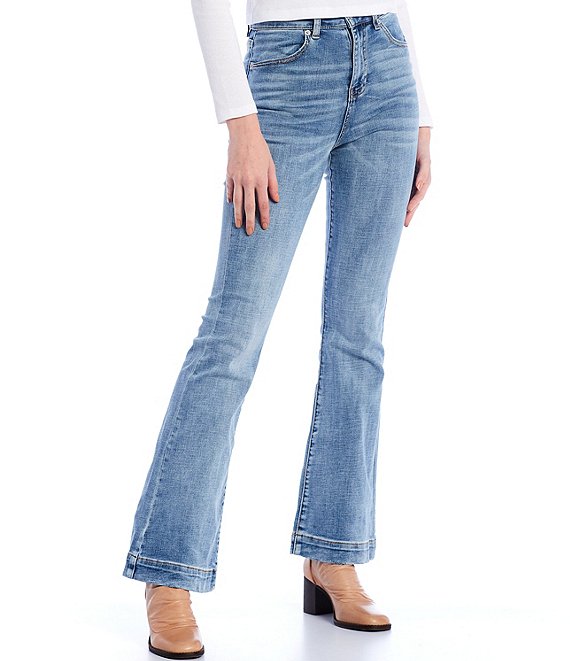 stretch denim flare jeans
