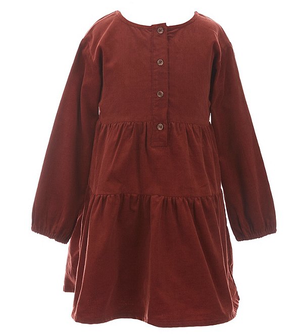 Color:Crimson - Image 1 - Little Girls 2T-6T Corduroy A-Line Dress