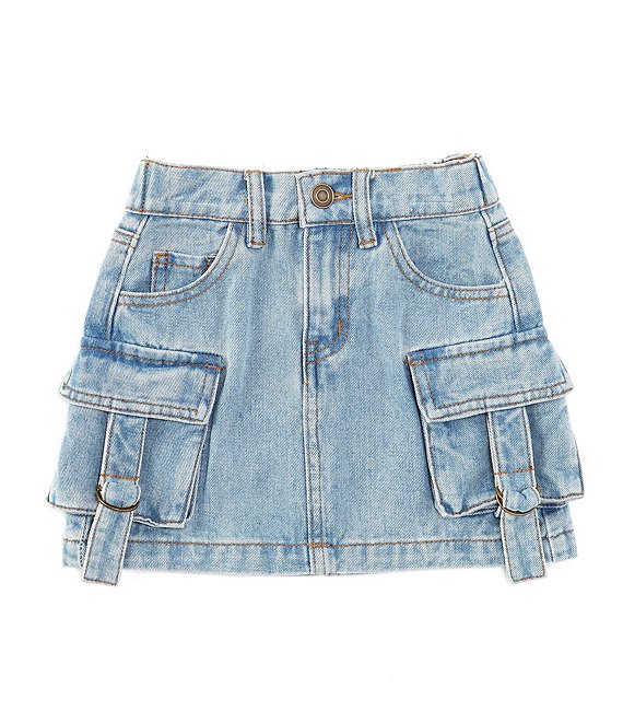 Chelsea Violet Little Girls 2T 6X Denim Cargo Mini Skirt