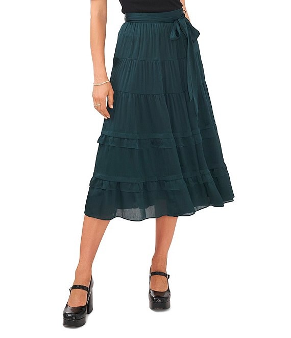 Chelsea & Violet Plisse Tiered Ruffle Bow Skirt | Dillard's