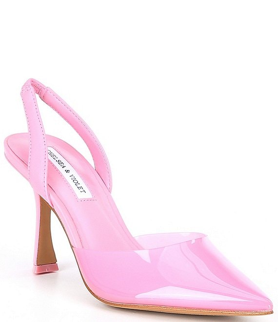 Color:Candy Pink - Image 1 - Victoria Clear Slingback Pumps