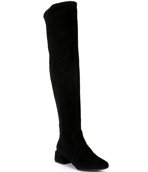 Color:Black - Image 1 - Ziggy Suede Over-the-Knee Boots