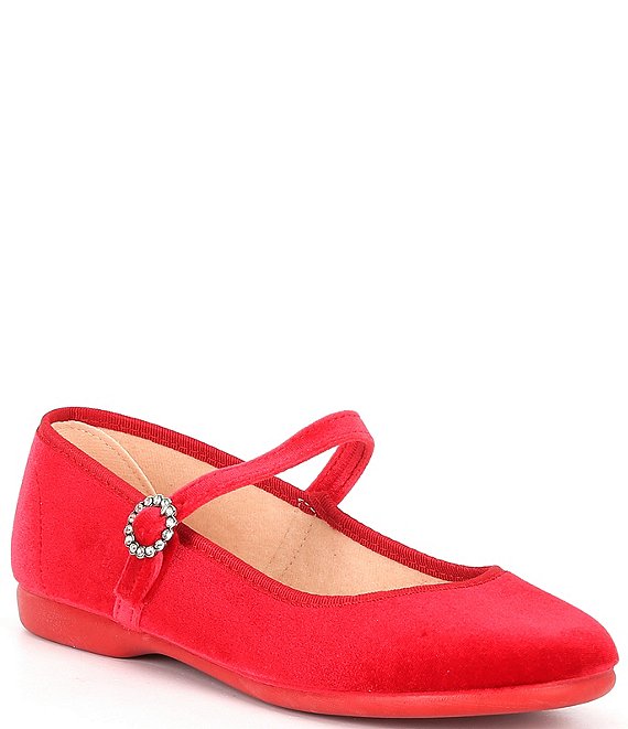 Color:Bright Red - Image 1 - Girls' Fancy Buckle Mary Janes (Toddler)