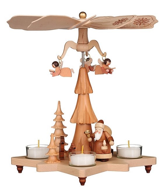 Christian Ulbricht Natural Collection 1-Tier Santa and Angels Flying 11#double; Pyramid Candle Holder