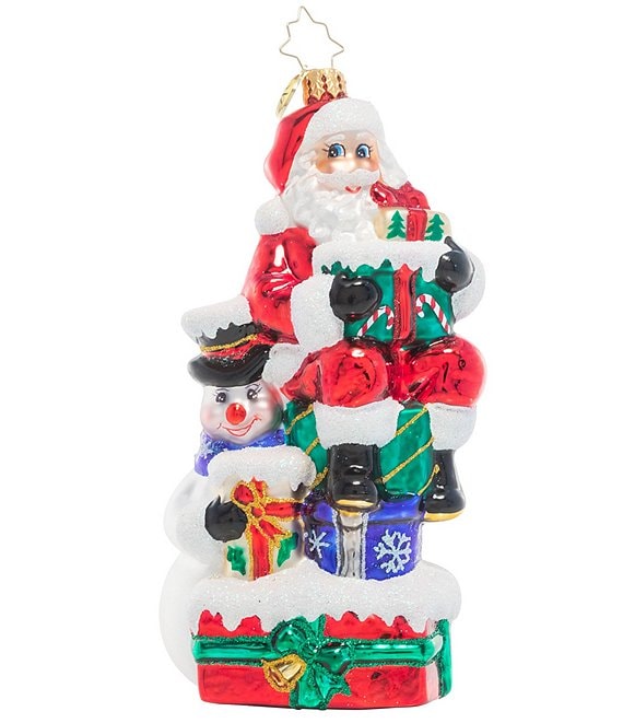 Christopher Radko A Little Help From A Friend Santa & Snowman Ornament ...
