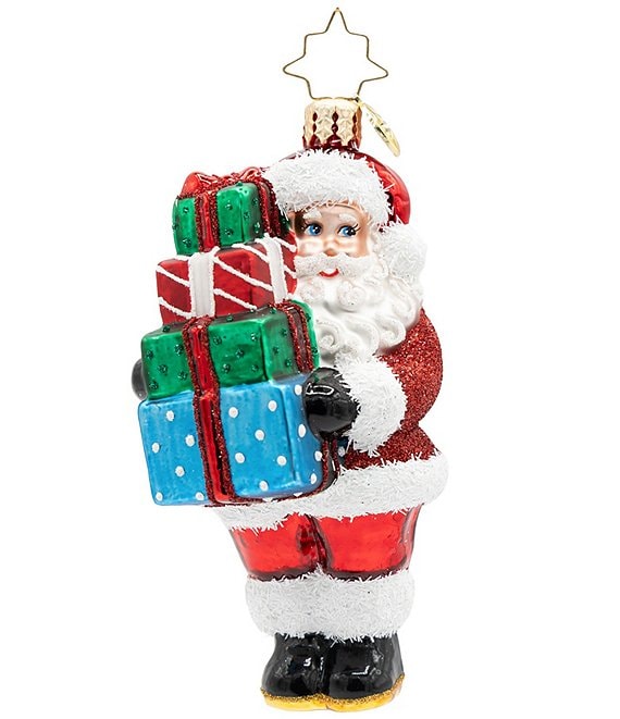 Christopher Radko Santa's Gift Delivery Glass Ornament