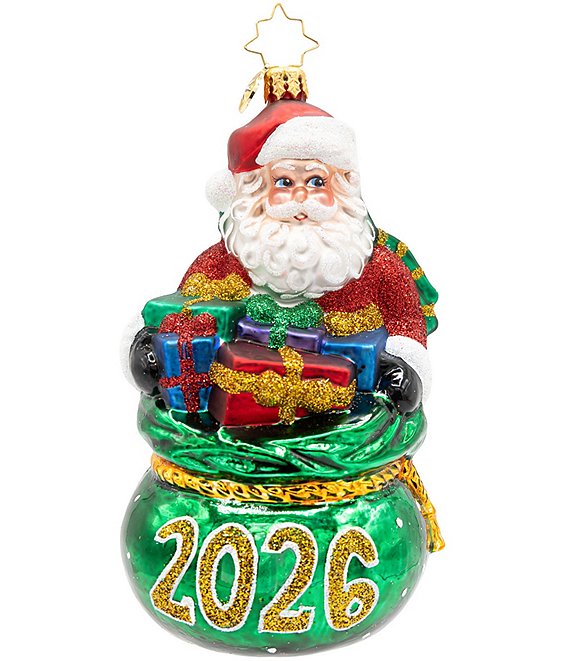 Christopher Radko Santa's Yearly Gift Drop 2026 Glass Ornament