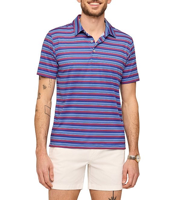 Chubbies Marching Band Striped Performance Short Sleeve Polo