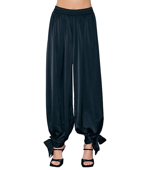 CIEBON Rue High Rise Balloon Leg Satin Pull-On Pants