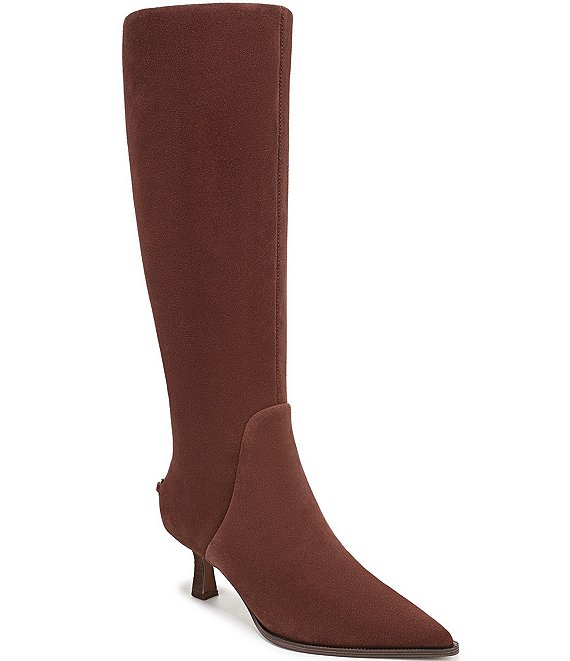 Circus NY by Sam Edelman Yulia Suede Pointed Toe Kitten Heel Tall Dress Boots