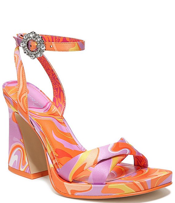 Circus NY Haidyn Rhinestone Buckle Detail Satin Swirl Dress Sandals ...