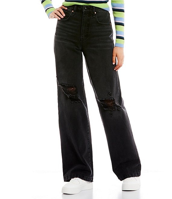 Color:On The Prowl - Image 1 - High Rise Destructed Slouchy Jeans