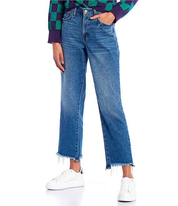 High Relaxed Cropped Straight Jeans | Dillard's