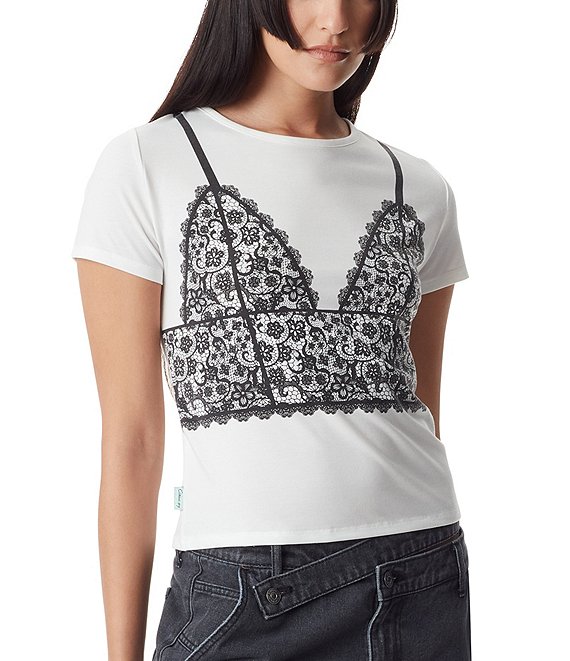 Circus NY Lace Bralette Graphic T-Shirt