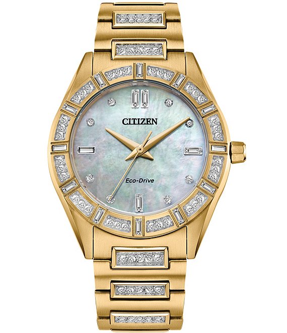 Citizen Women's Silhouette Crystal Automatic Gold Stainless Steel Bracelet Watch