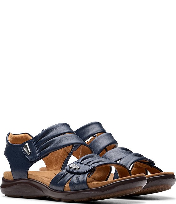 kttyo  27cm Clarks Artisan Kitly Ave Leather Pleated Straps Sandals | Dillard's