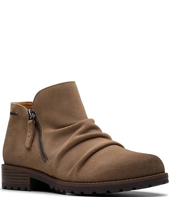 Clarks suede booties online