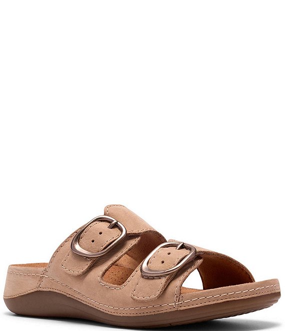 Clarks Artisan Cecily Step Nubuck Suede Slide Sandals