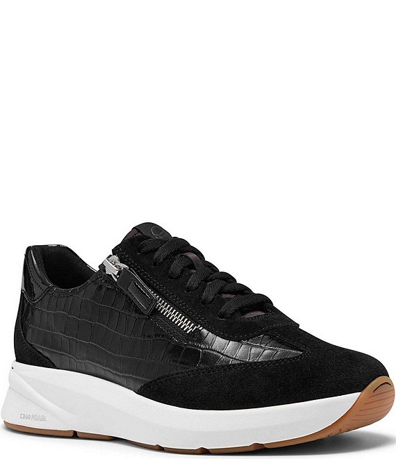 Clarks Code R Run Crocodile Embossed Leather Sneakers