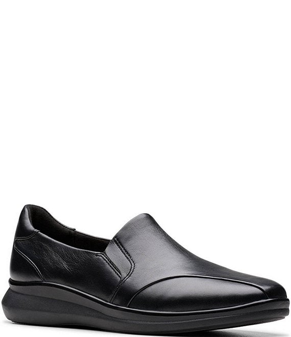 Clarks Lynell Edge Leather Slip Ons